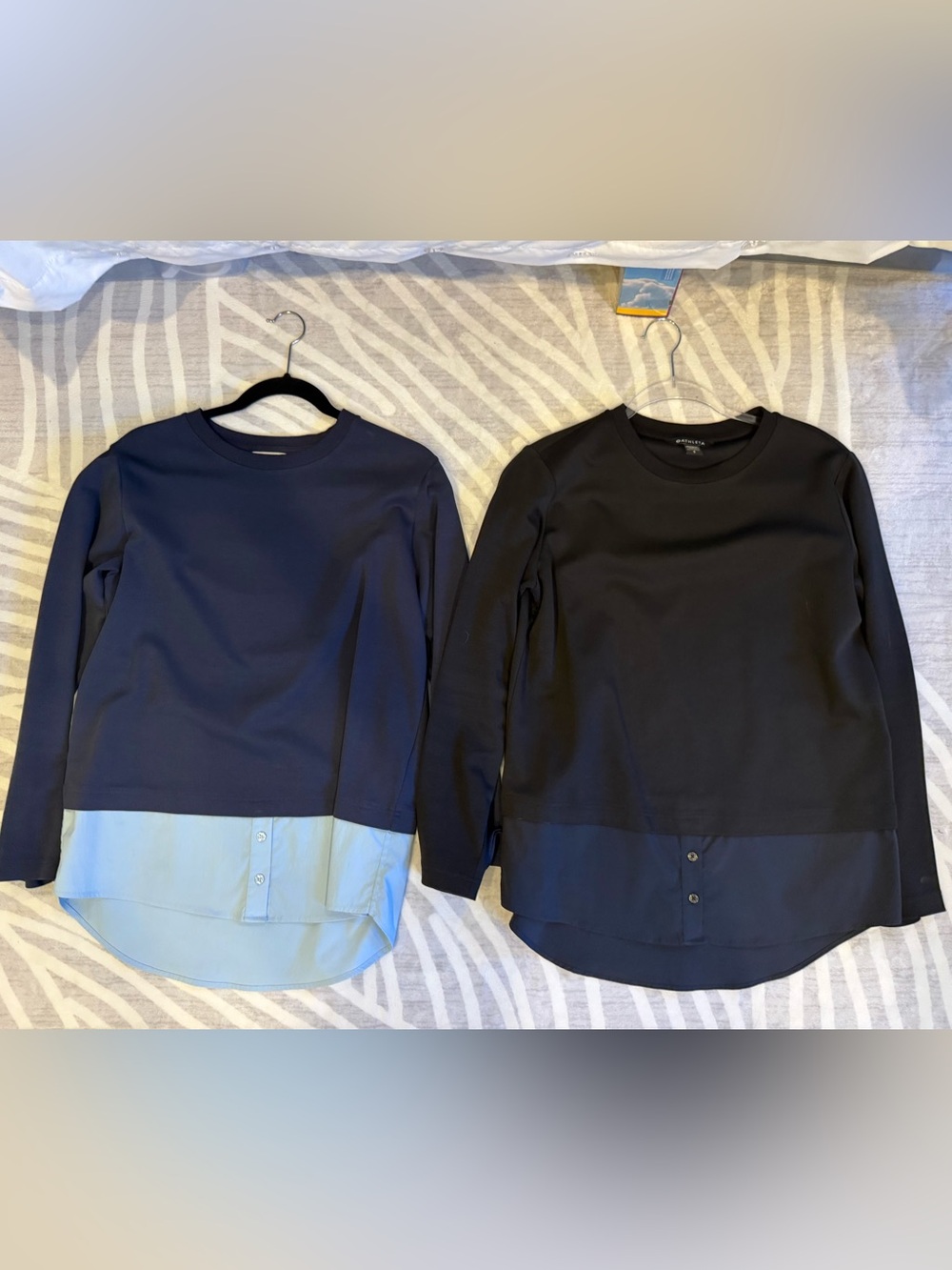 2 Athleta Gallery Tops Black and Blue size S